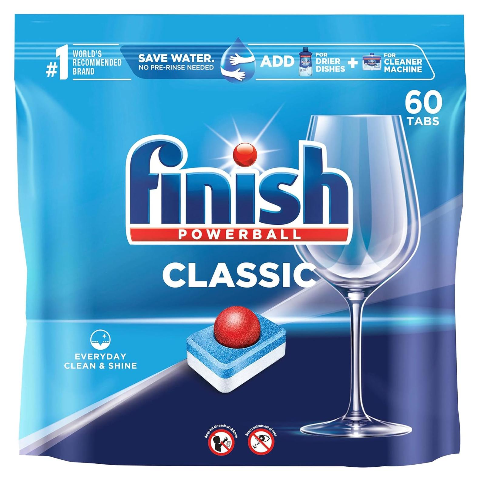 Detergente para Lavavajillas Finish Classic 60 Tabletas Powerball