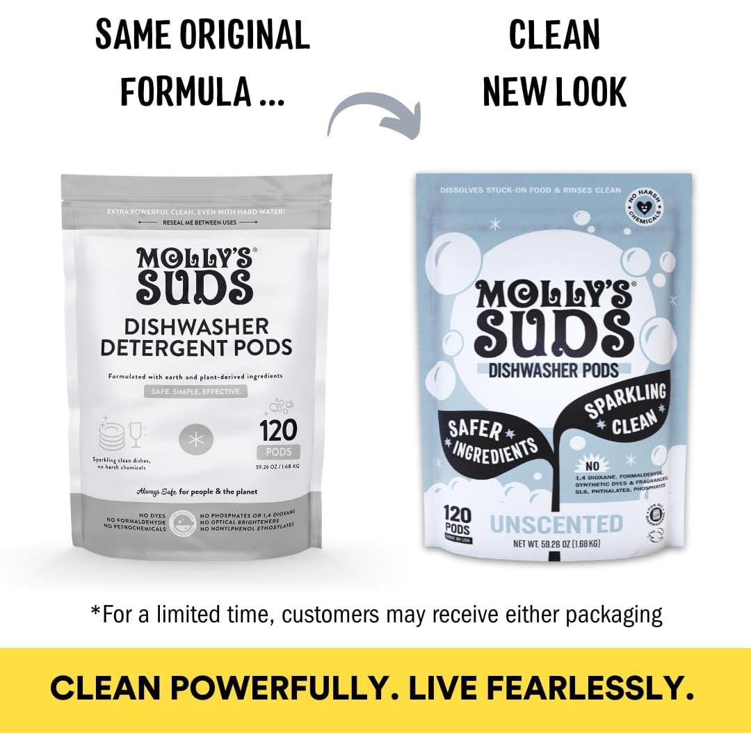 Bolsas de Detergente para Lavavajillas Molly's Suds 120 Unidades