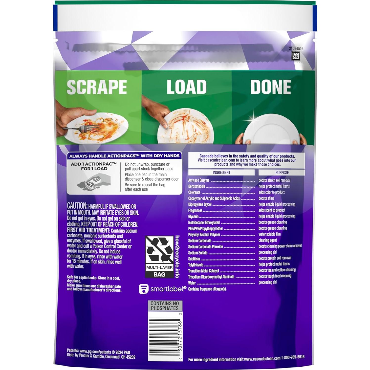 Cápsulas detergente para lavavajillas Cascade Platinum Plus 19 unidades