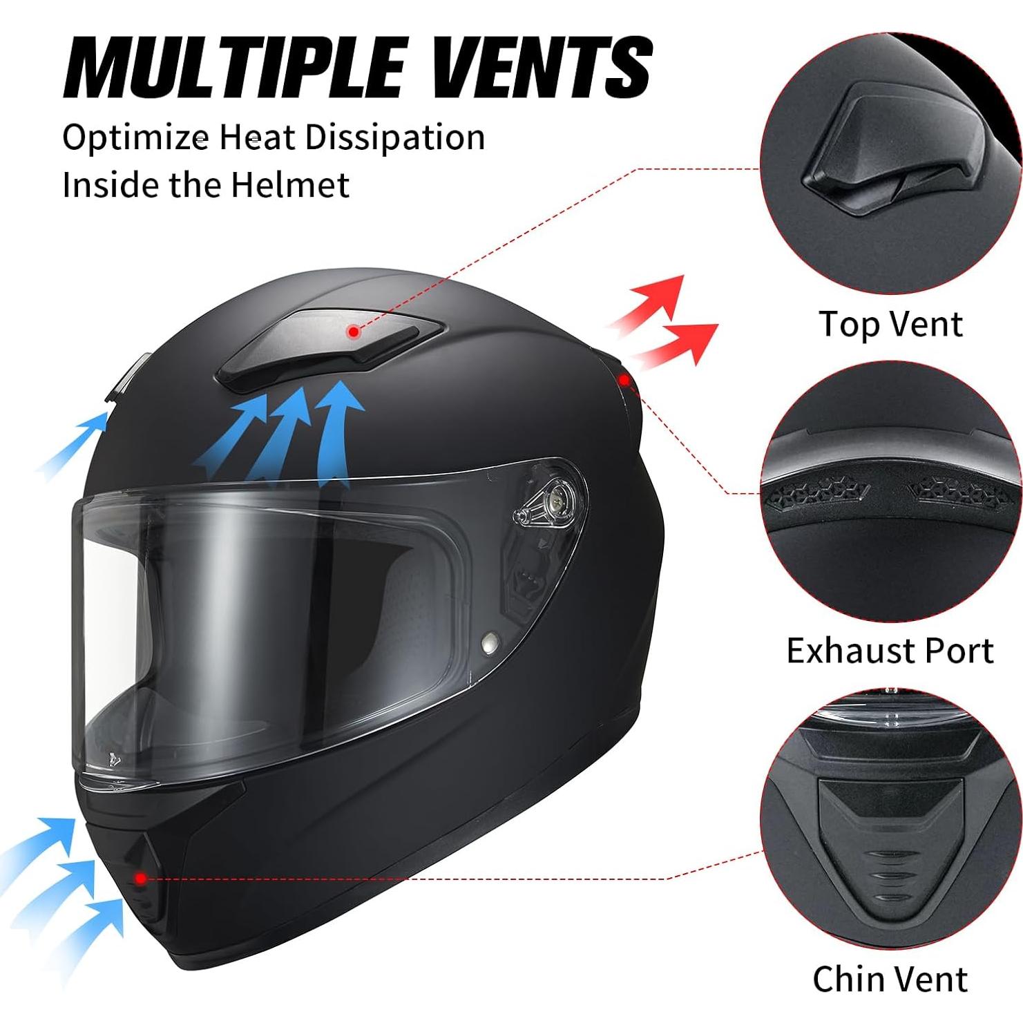 Casco Integral JQF Gear WS-607 para Motocicleta Adulto