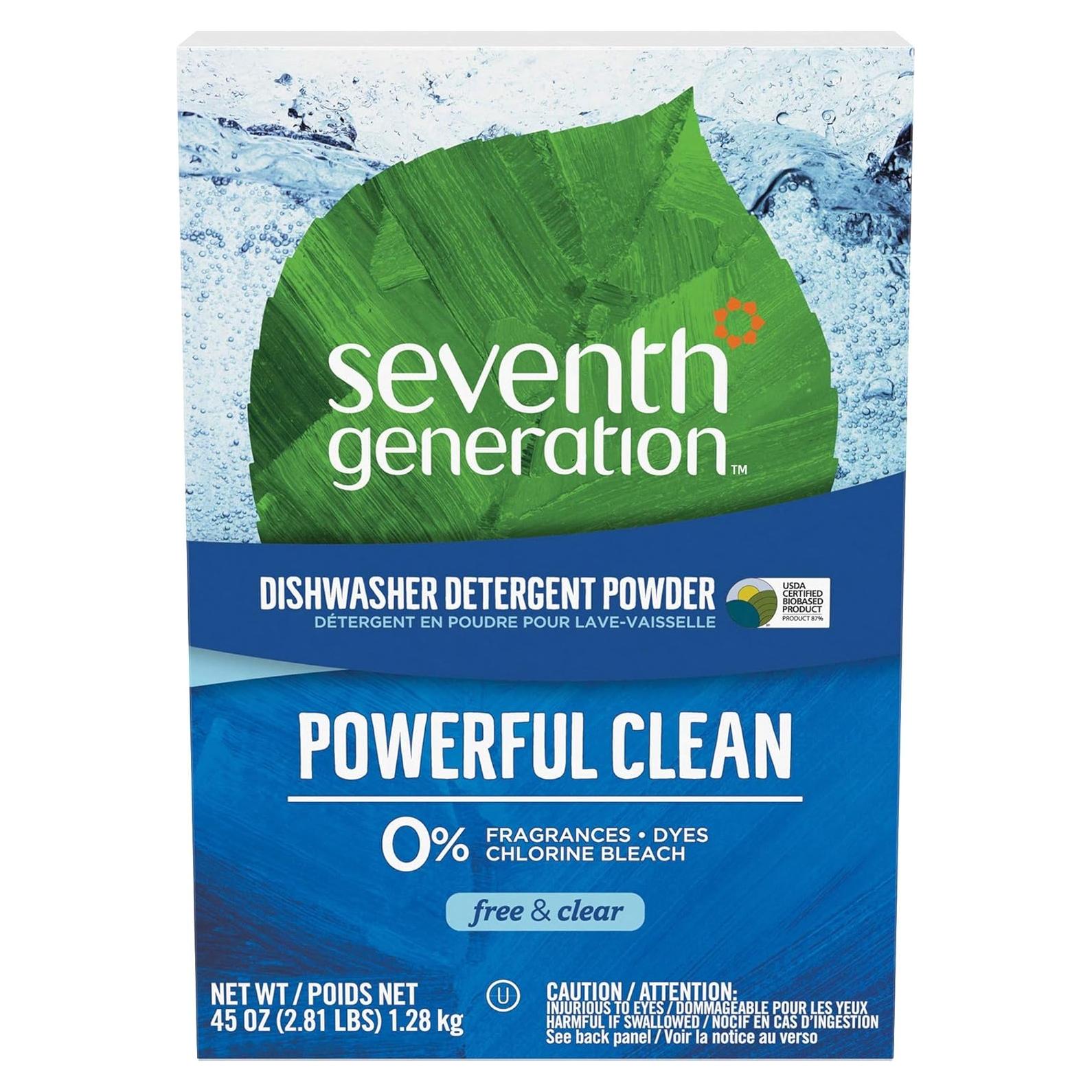 Seventh Generation Automatic Dishwashing Powder, Free & Clear, 45 oz