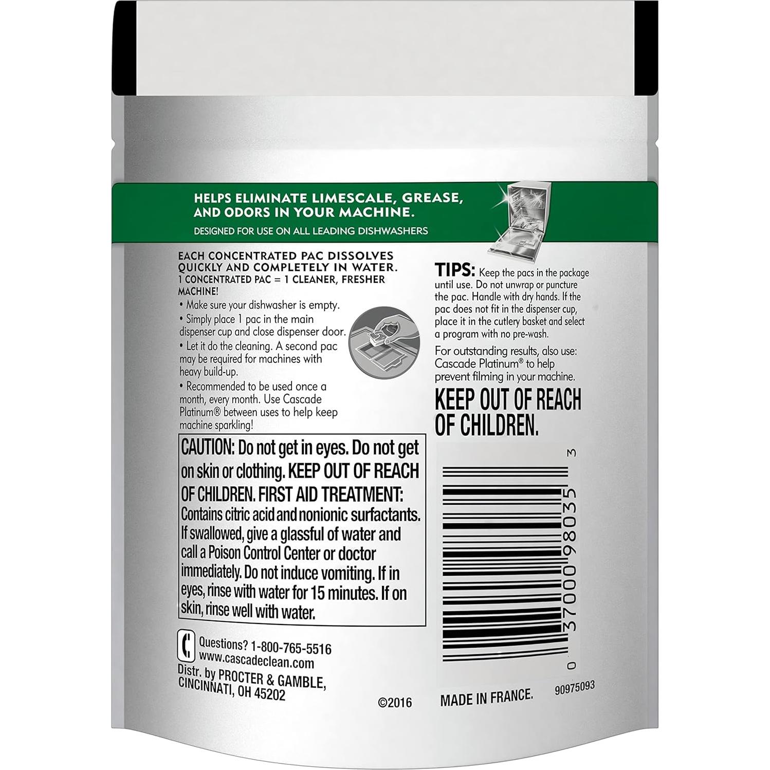 Limpiador de Lavavajillas Cascade Platinum - 6 Unidades