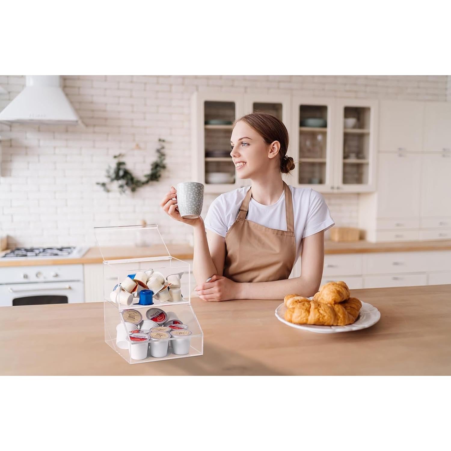 Contenedor Acrílico IneVibe para Cápsulas y Esponjas 2 Compartimentos