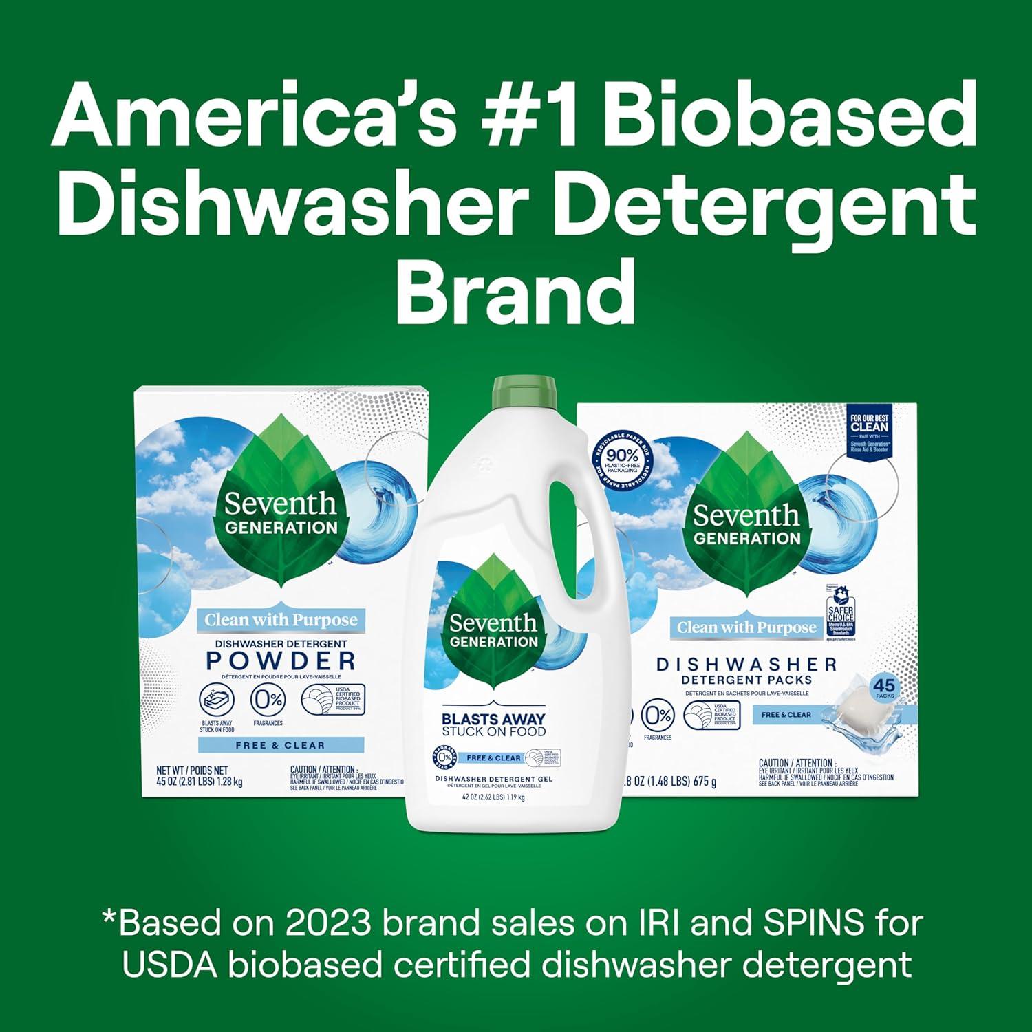 Gel Detergente Lavavajillas Seventh Generation 1183.5 ml Sin Fragancia