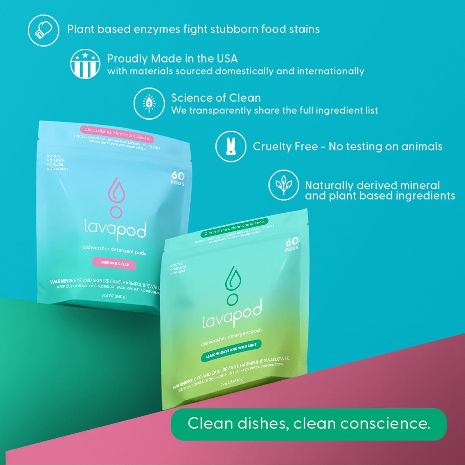 Pastillas de detergente para lavavajillas Lavapod 60 unidades