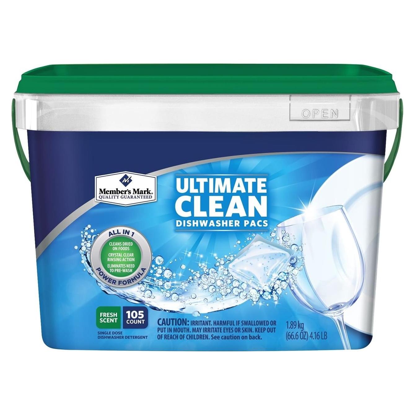 Pacs de Lavavajillas Automáticos Member's Mark 105 Unidades