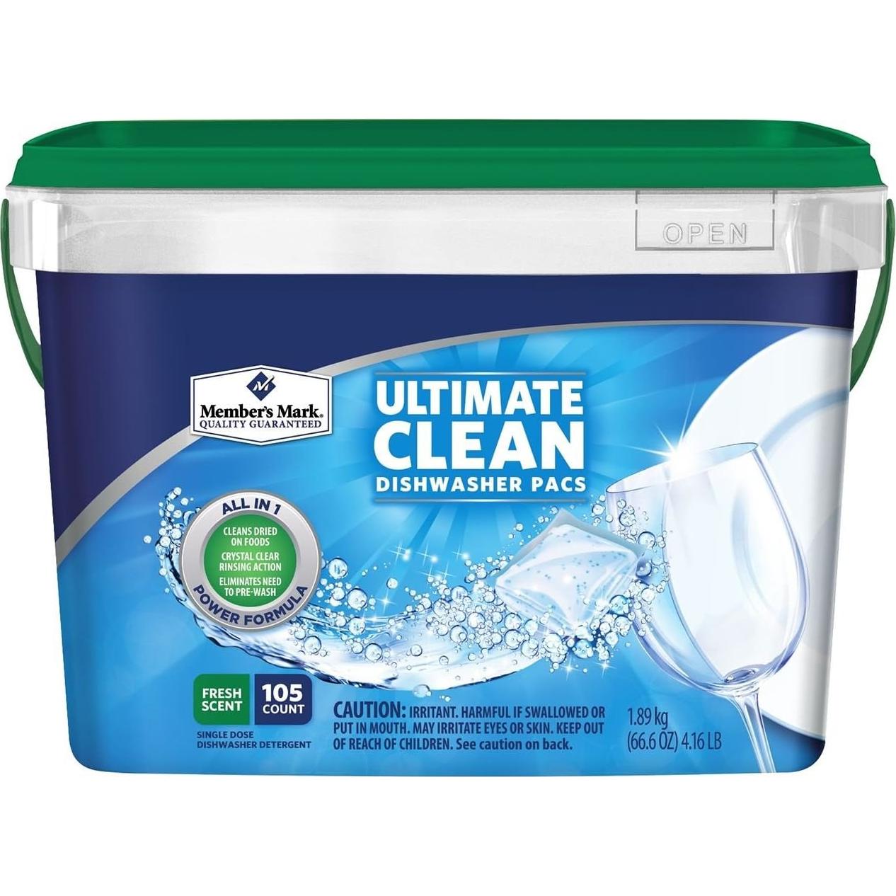 Pacs de Lavavajillas Automáticos Member's Mark 105 Unidades