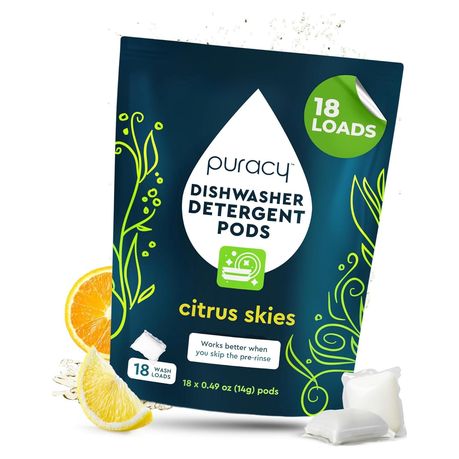 Cápsulas para Lavavajillas Puracy 18 Unidades Cielos Cítricos