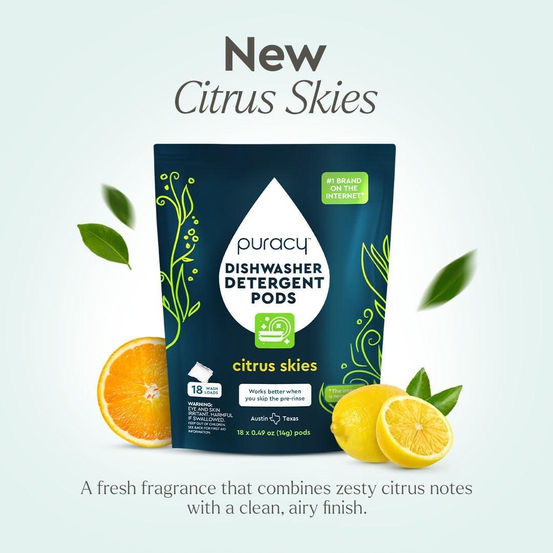 Cápsulas para Lavavajillas Puracy 18 Unidades Cielos Cítricos