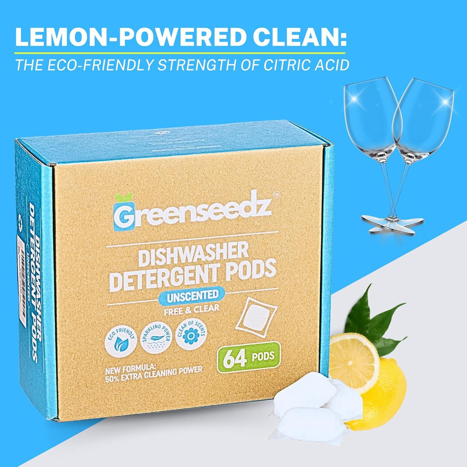 Bolsas de detergente para lavavajillas Greenseedz 64 unidades