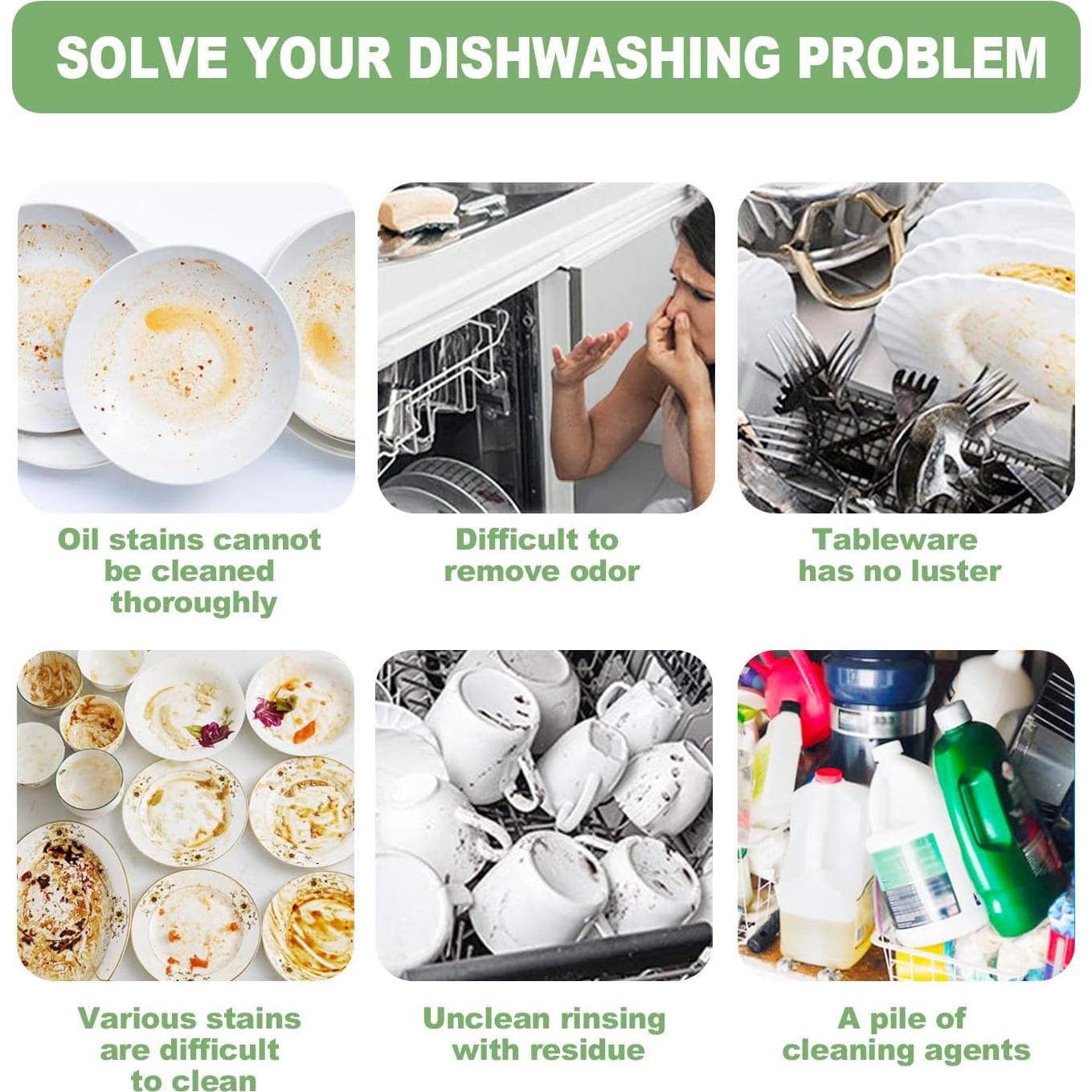 Tabletas de Lavavajillas Junjing 24 Unidades Limpieza Profunda