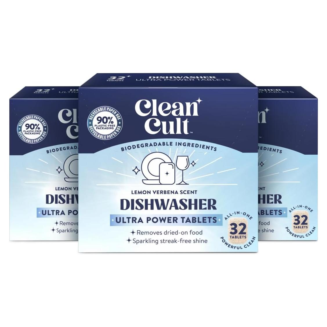 Cápsulas Detergente Lavavajillas Cleancult 32 Unidades Verbena