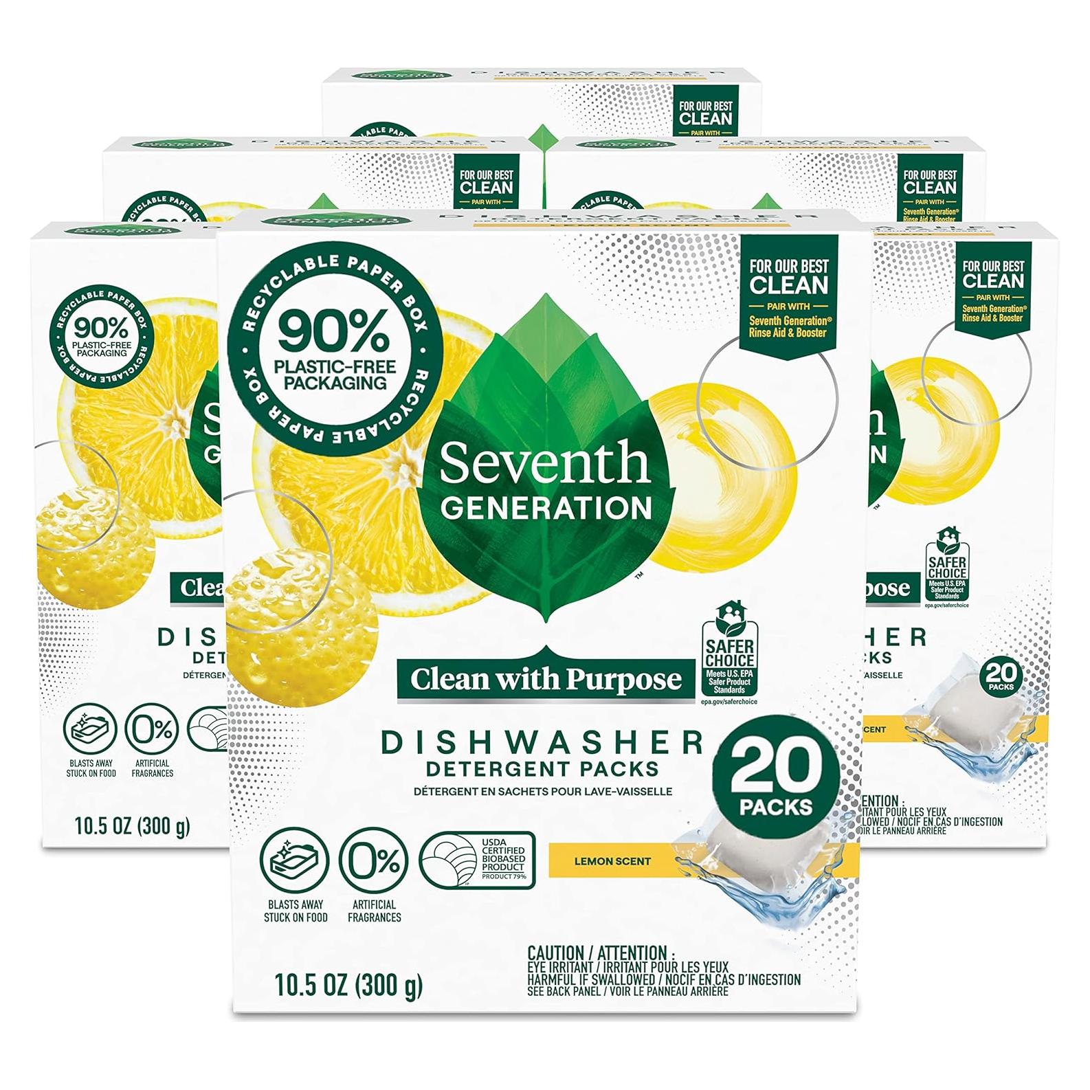 Detergente para Lavavajillas Seventh Generation 20 Pastillas Limón
