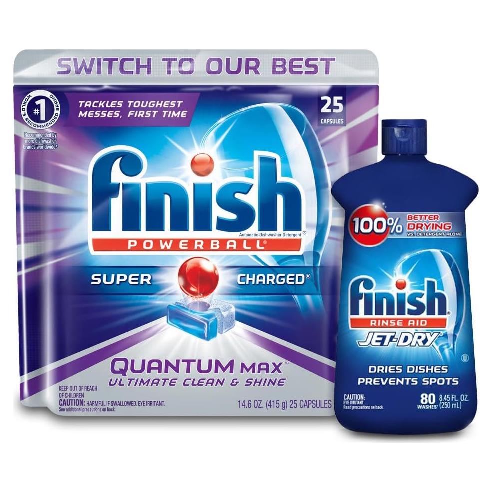 Finish Quantum 25 Tabletas + Enjuague Jet-Dry 250ml