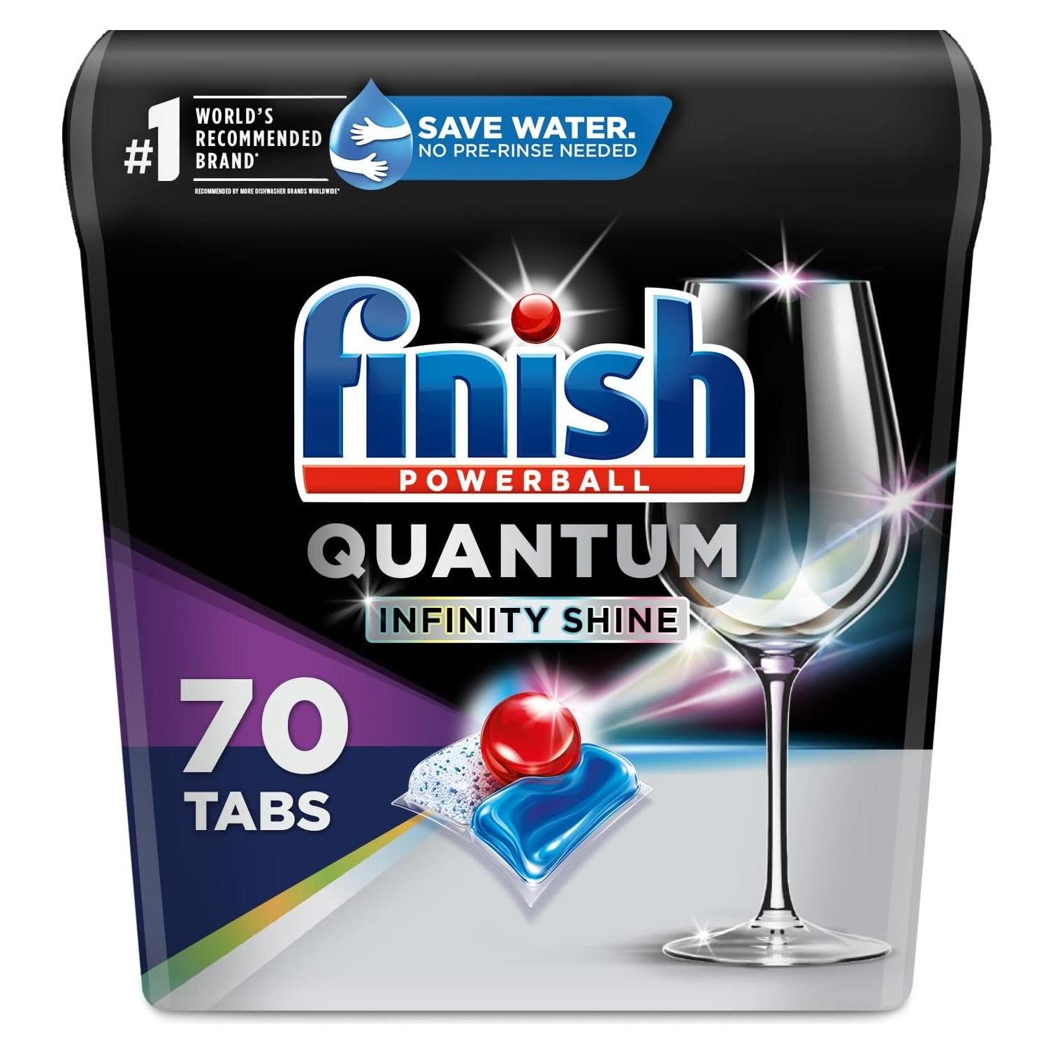 Finish Quantum Infinity Shine - 70 Tabletas para Lavavajillas - Mejor Limpieza y Brillo