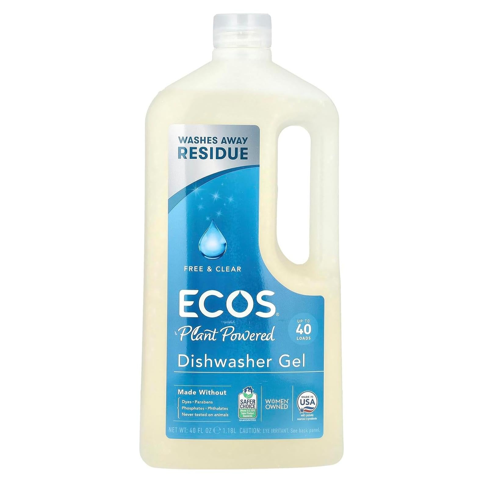ECOS Free and Clear Plant Powered Dish Gel, 40 fl oz