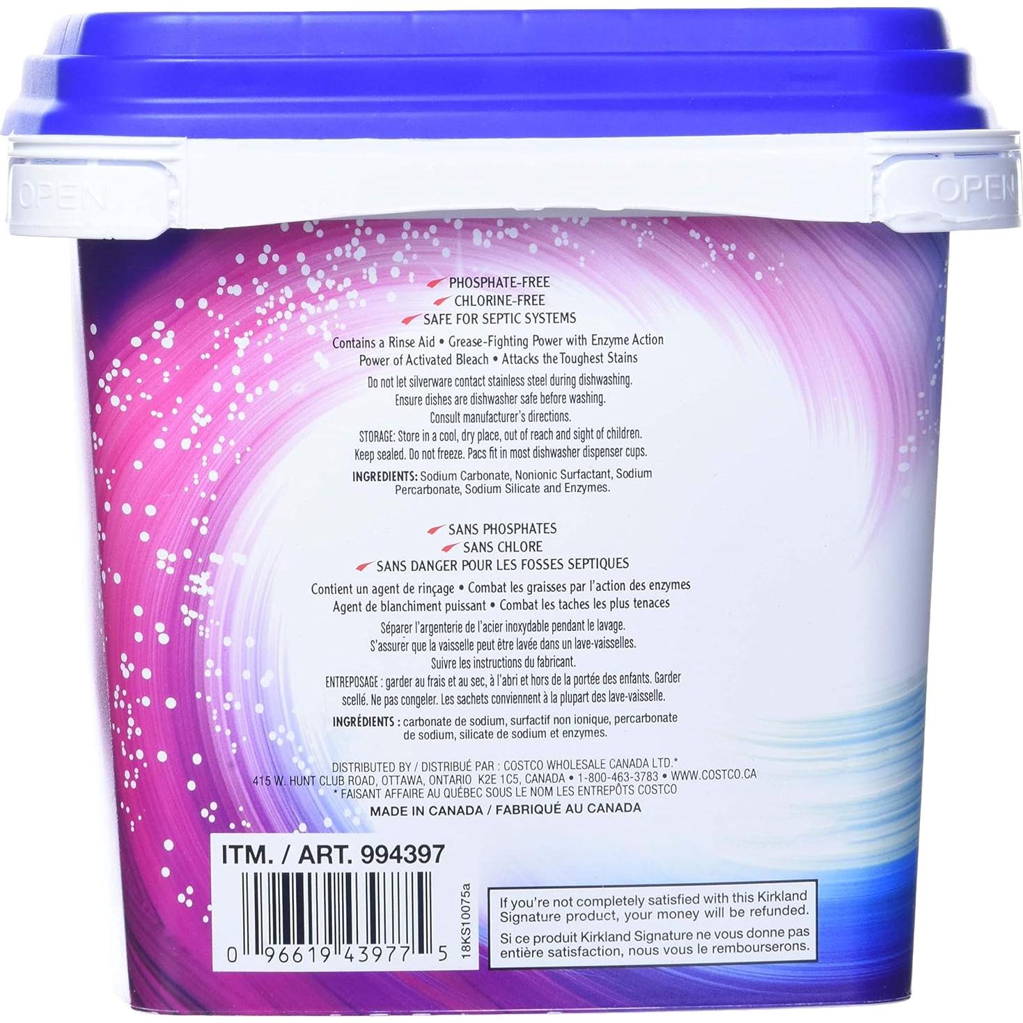 Detergente para Lavavajillas Kirkland Signature 115 Pacs