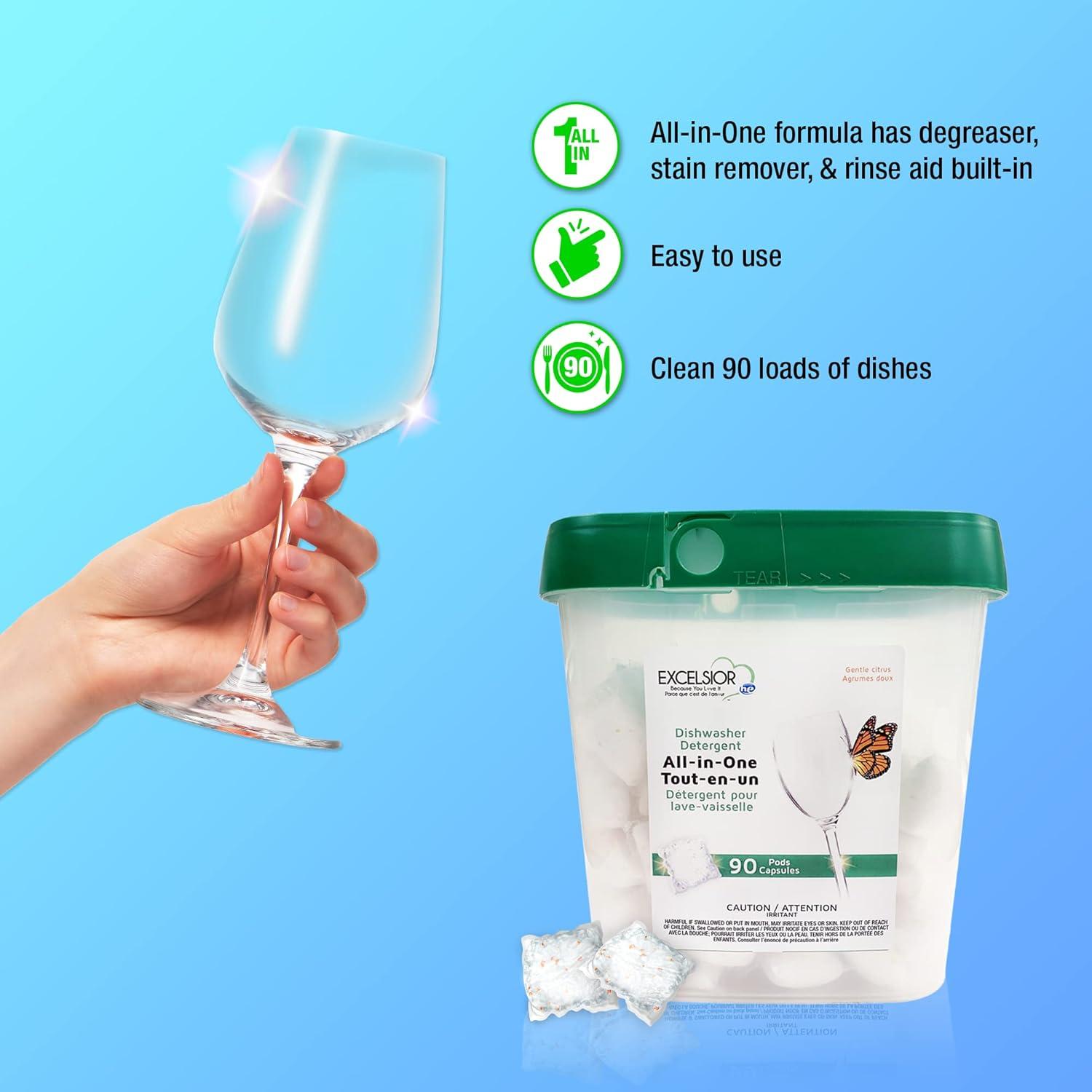 Detergente en Cápsulas para Lavavajillas Excelsior HE 90 Unidades