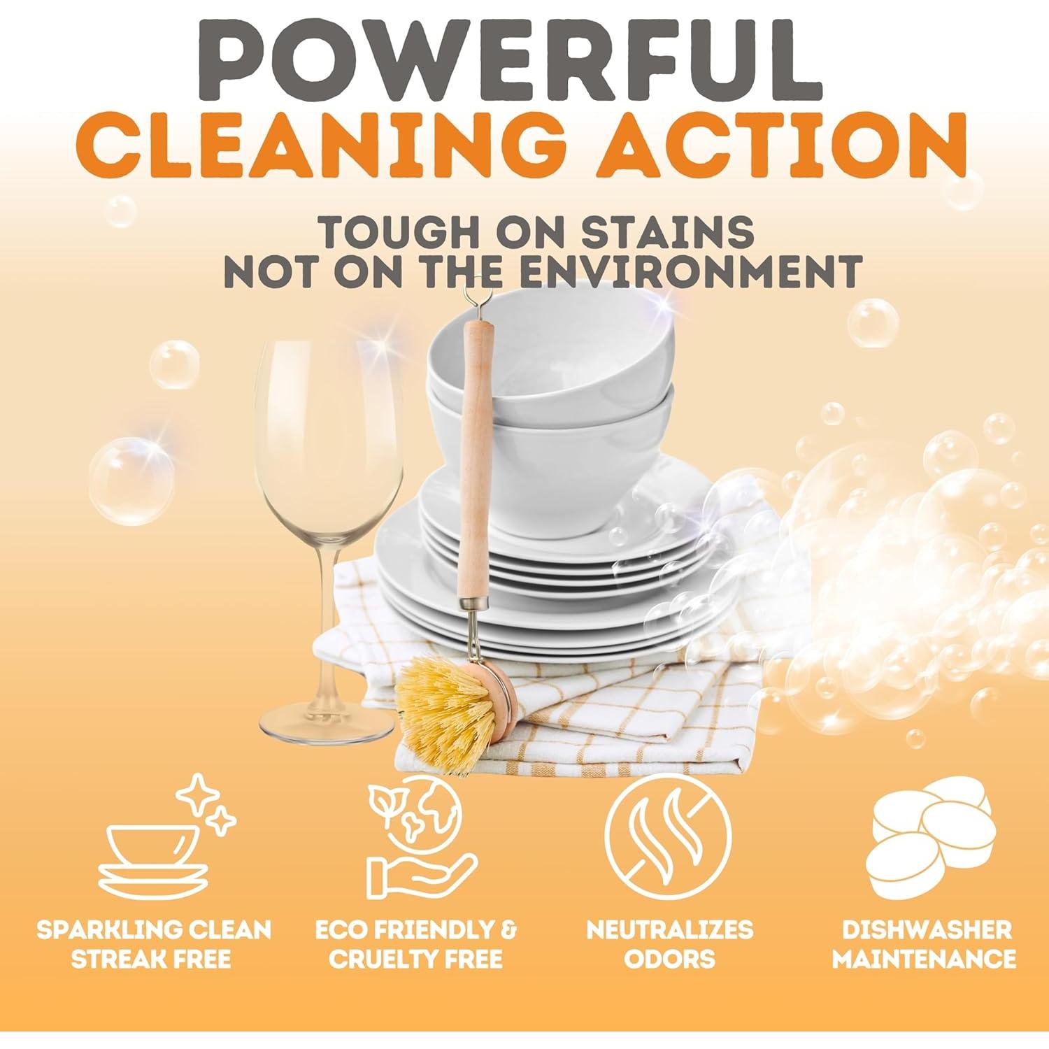 Hojas de detergente para lavavajillas Bubbleburps - 60 unidades