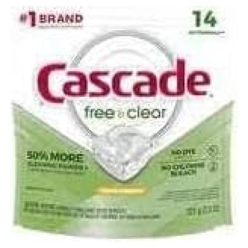 Cápsulas para Lavavajillas Cascade Free & Clear, 14 unidades