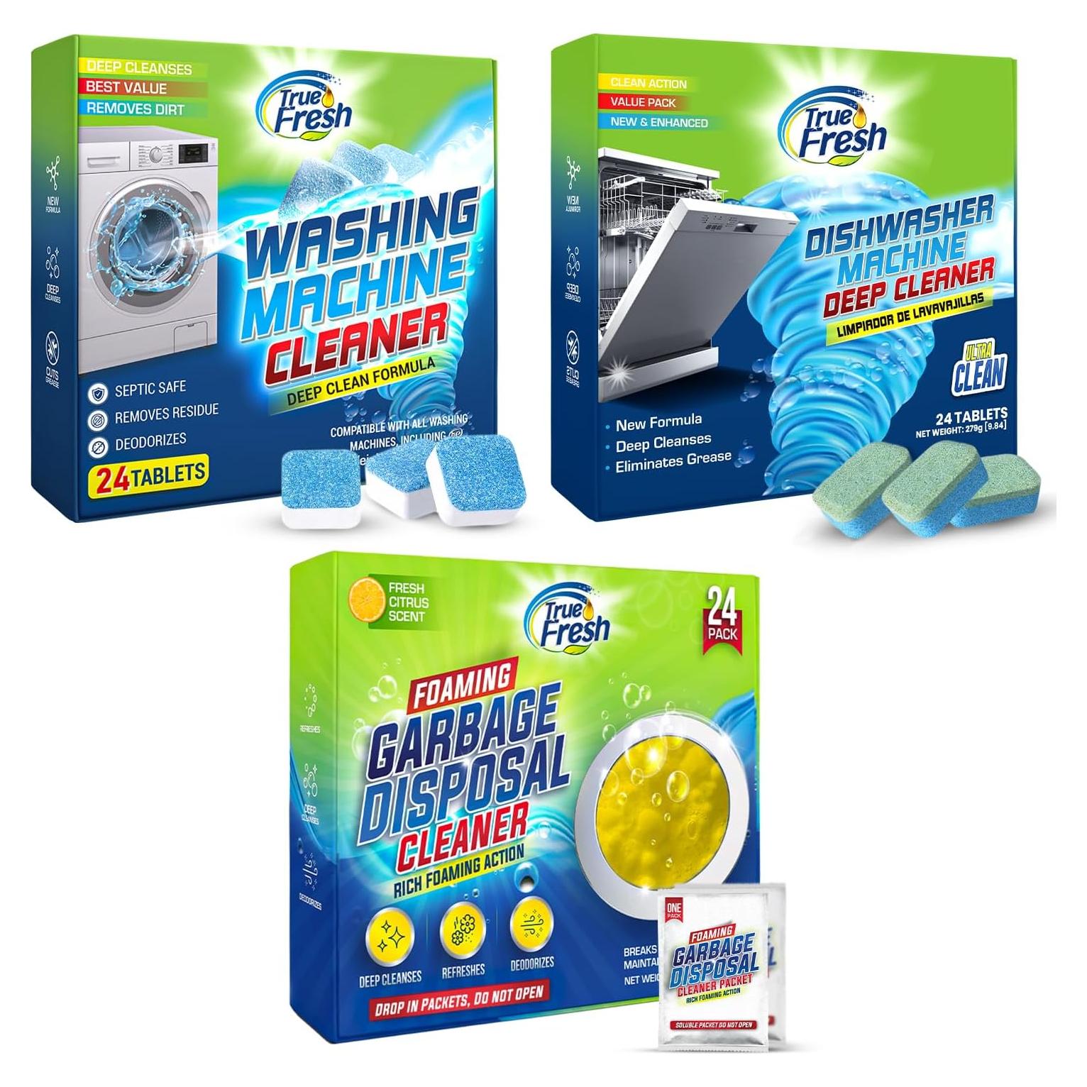 Paquete de Limpieza 72 Tabletas: Lavadora, Lavavajillas y Desechos