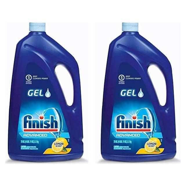 Detergente en Gel para Lavavajillas Finish, Limón, 2L (Pack 2)