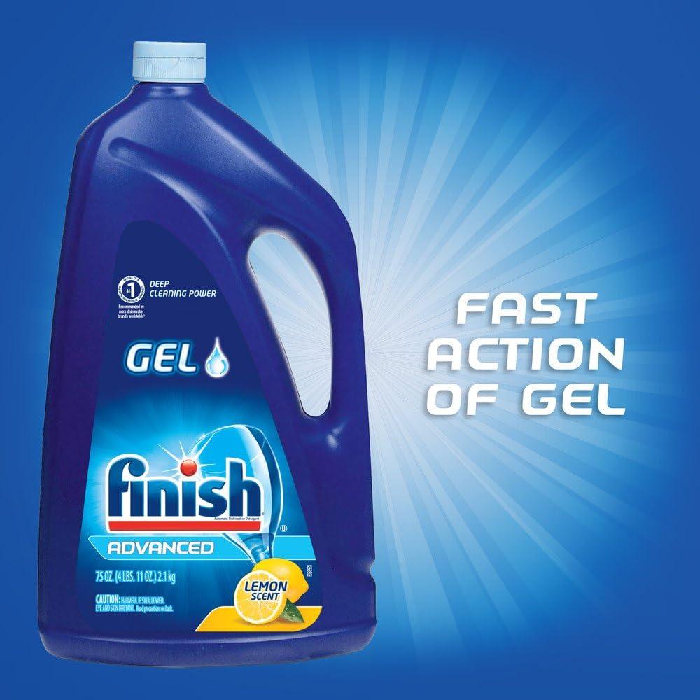 Detergente en Gel para Lavavajillas Finish, Limón, 2L (Pack 2)