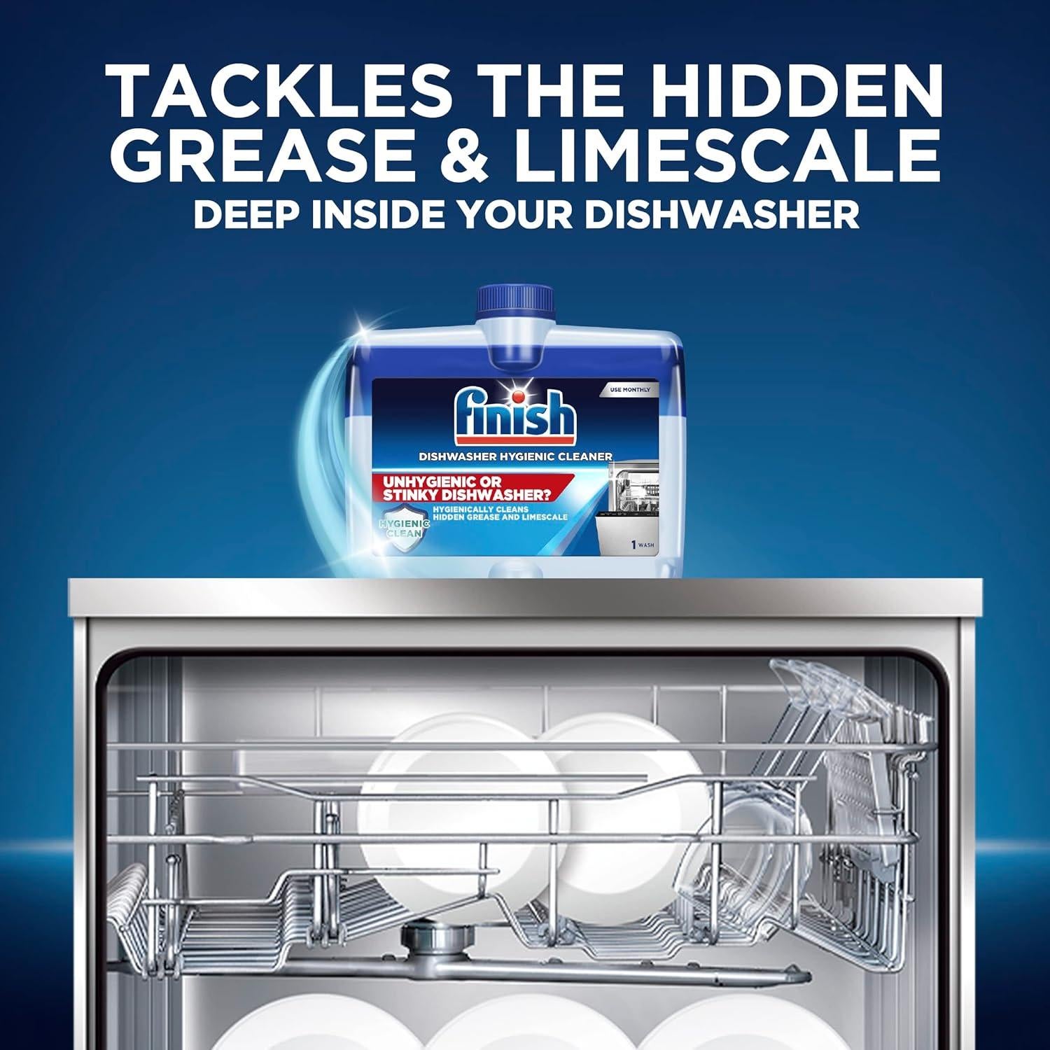Limpiador de Lavavajillas Finish In-Wash 4x250ml - Elimina Grasa