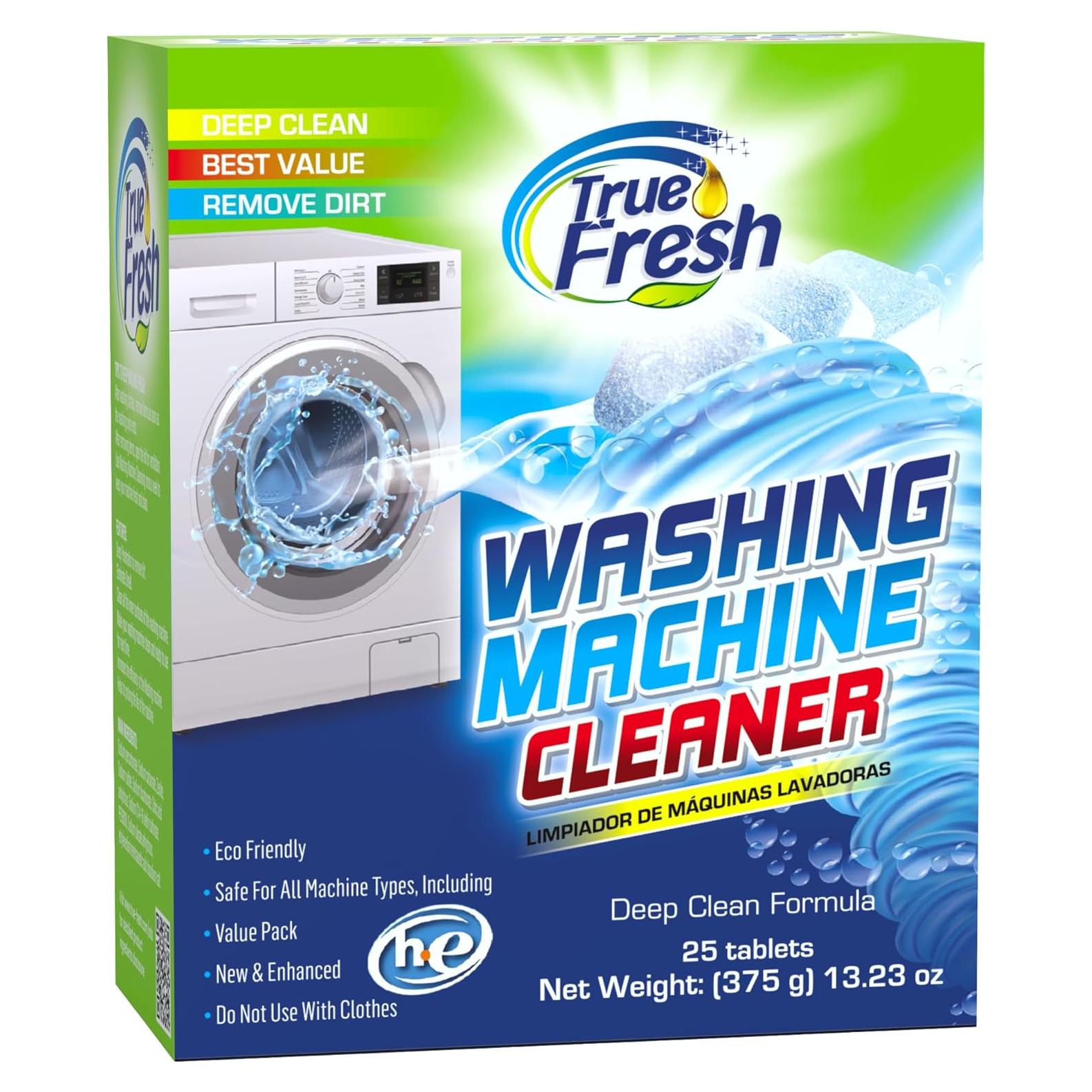 Tabletas Limpiadoras de Lavadora True Fresh - 25 Unidades para Carga Frontal y Superior
