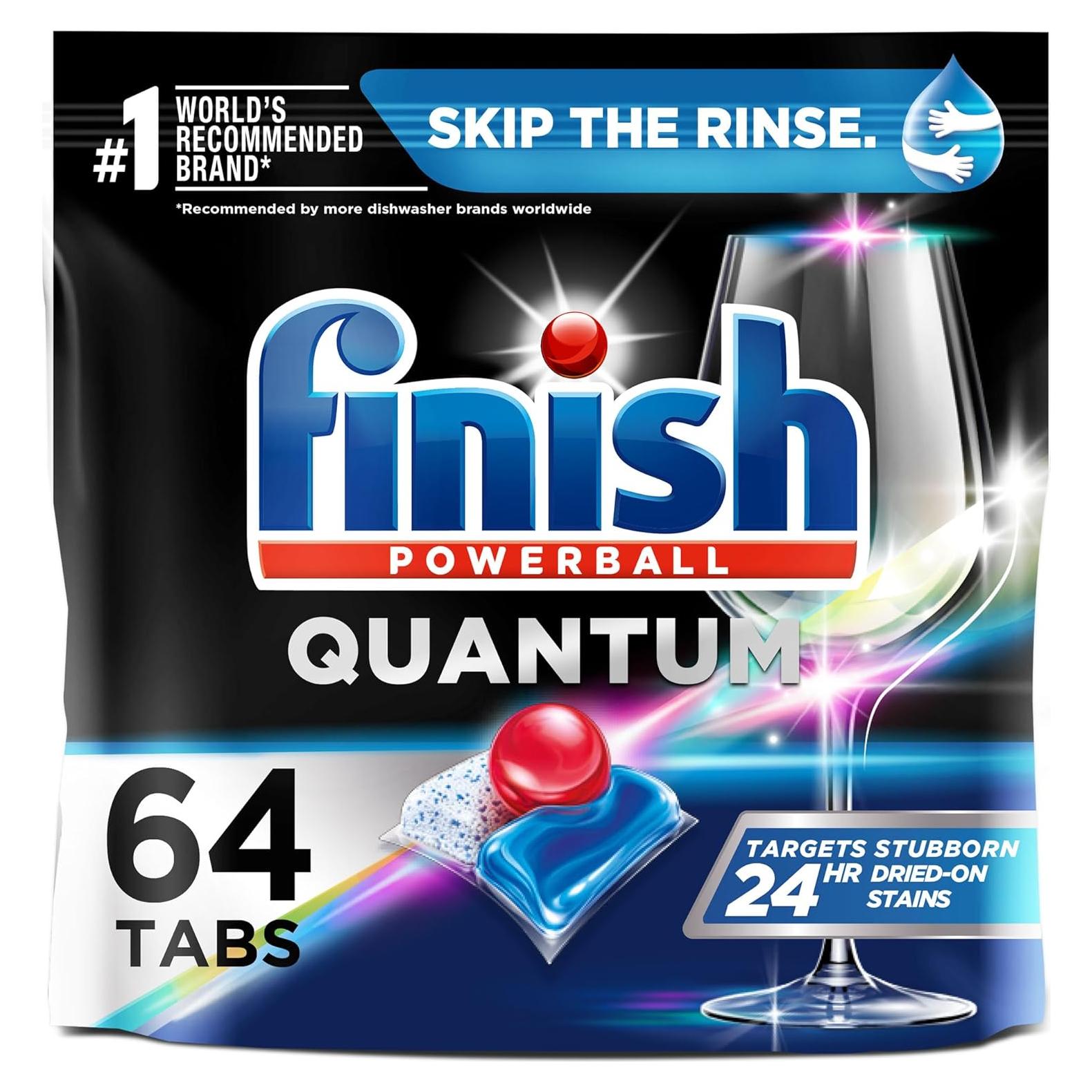 Finish Quantum 64 Tabletas para Lavavajillas - Limpieza y Brillo