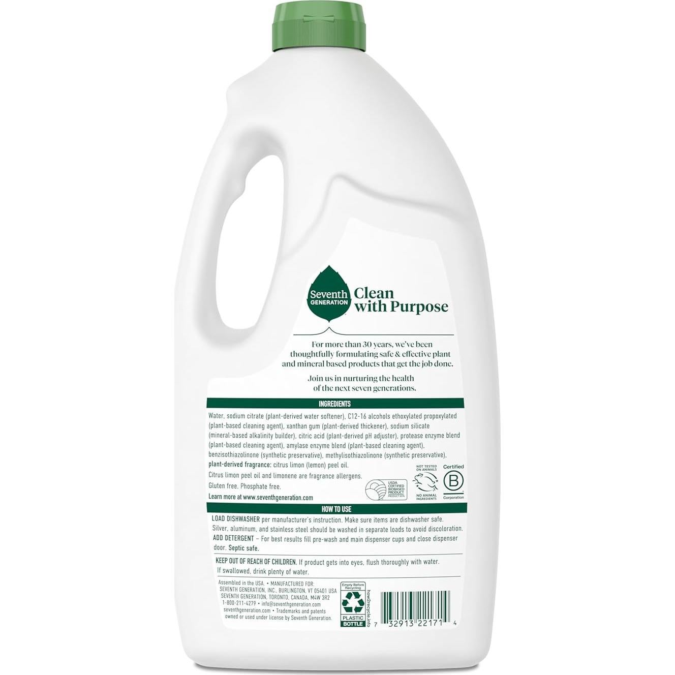 Detergente Líquido para Lavavajillas Seventh Generation 1183 ml Limón