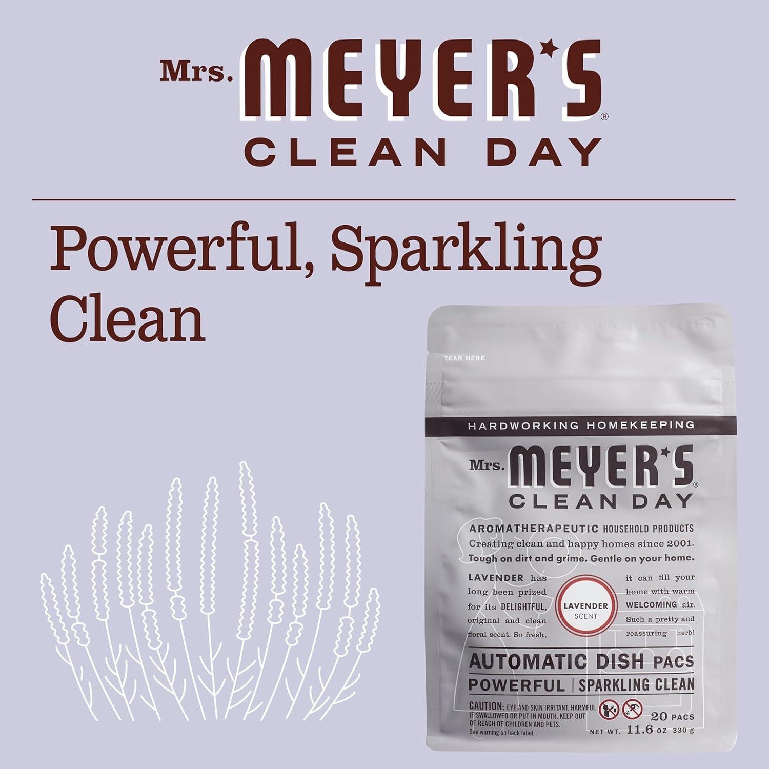 Cápsulas Automáticas para Lavavajillas Mrs. Meyer's Lavanda 360g