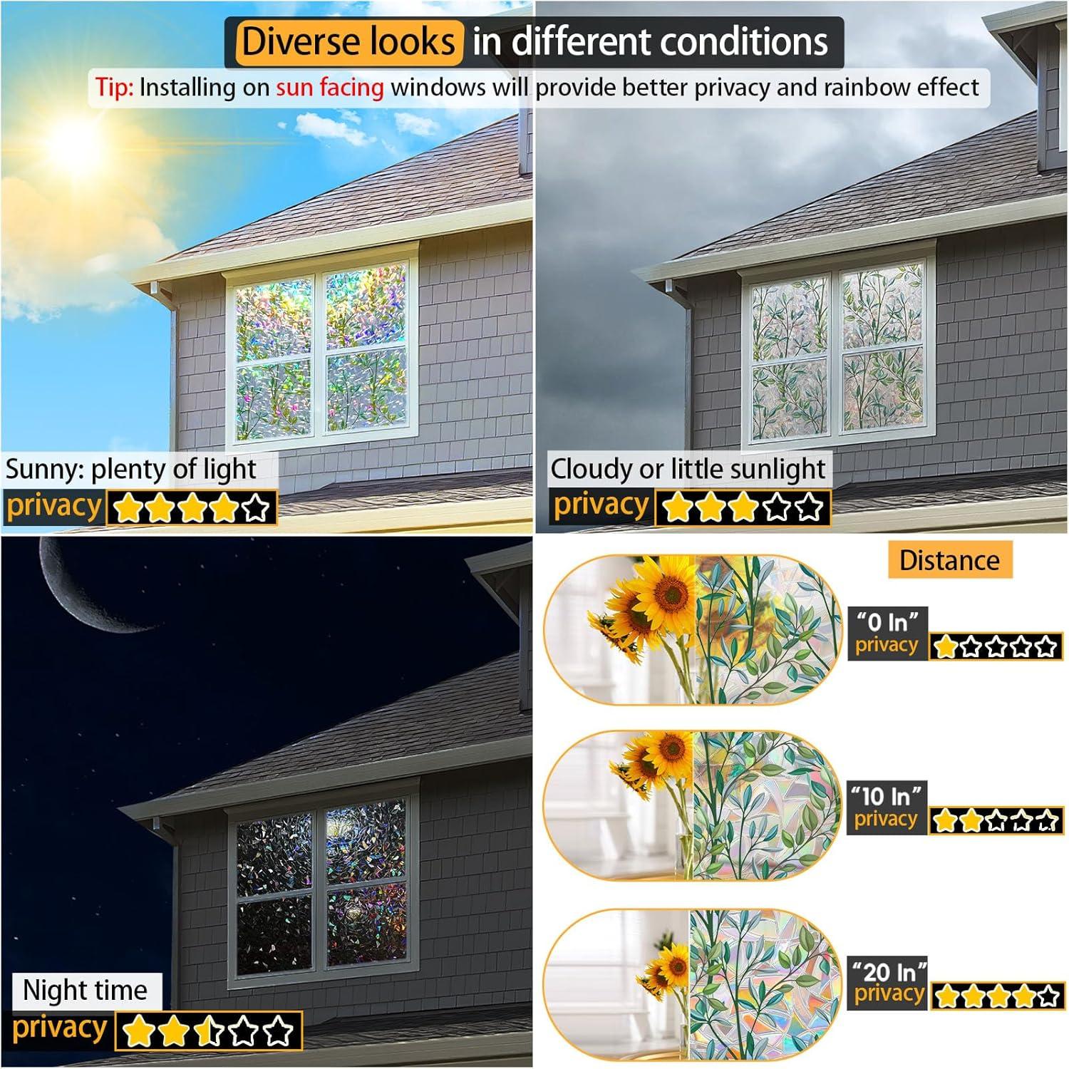 Película de Privacidad para Ventanas Savvy Choice Arcoíris 44.5x200cm