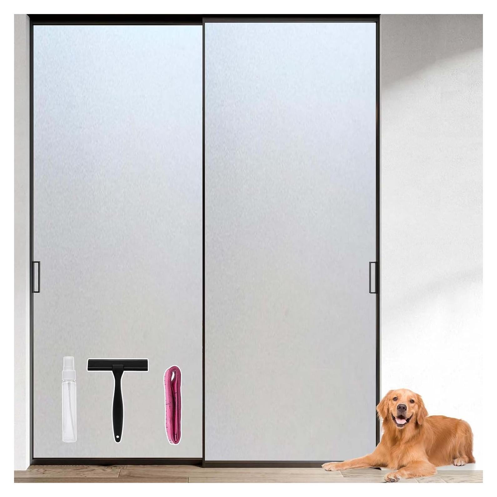 Frosted Window Film, Removable Glass Door Privacy Film, Suitable for Bathrooms, Offices, Static Cling Decorative Film, Reusable Window Stickers (Pure, 17.5X78.7 Inch)