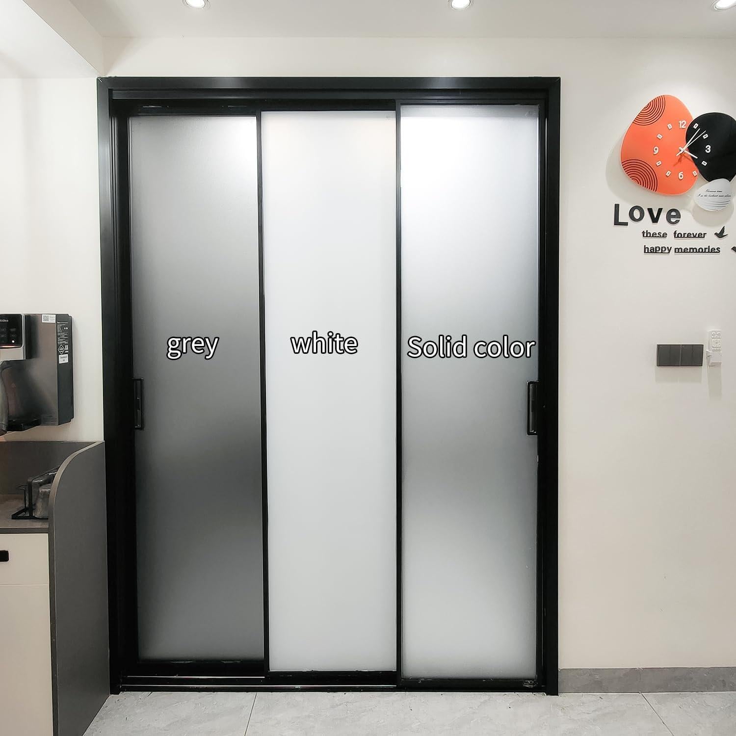 Frosted Window Film, Removable Glass Door Privacy Film, Suitable for Bathrooms, Offices, Static Cling Decorative Film, Reusable Window Stickers (Pure, 17.5X78.7 Inch)