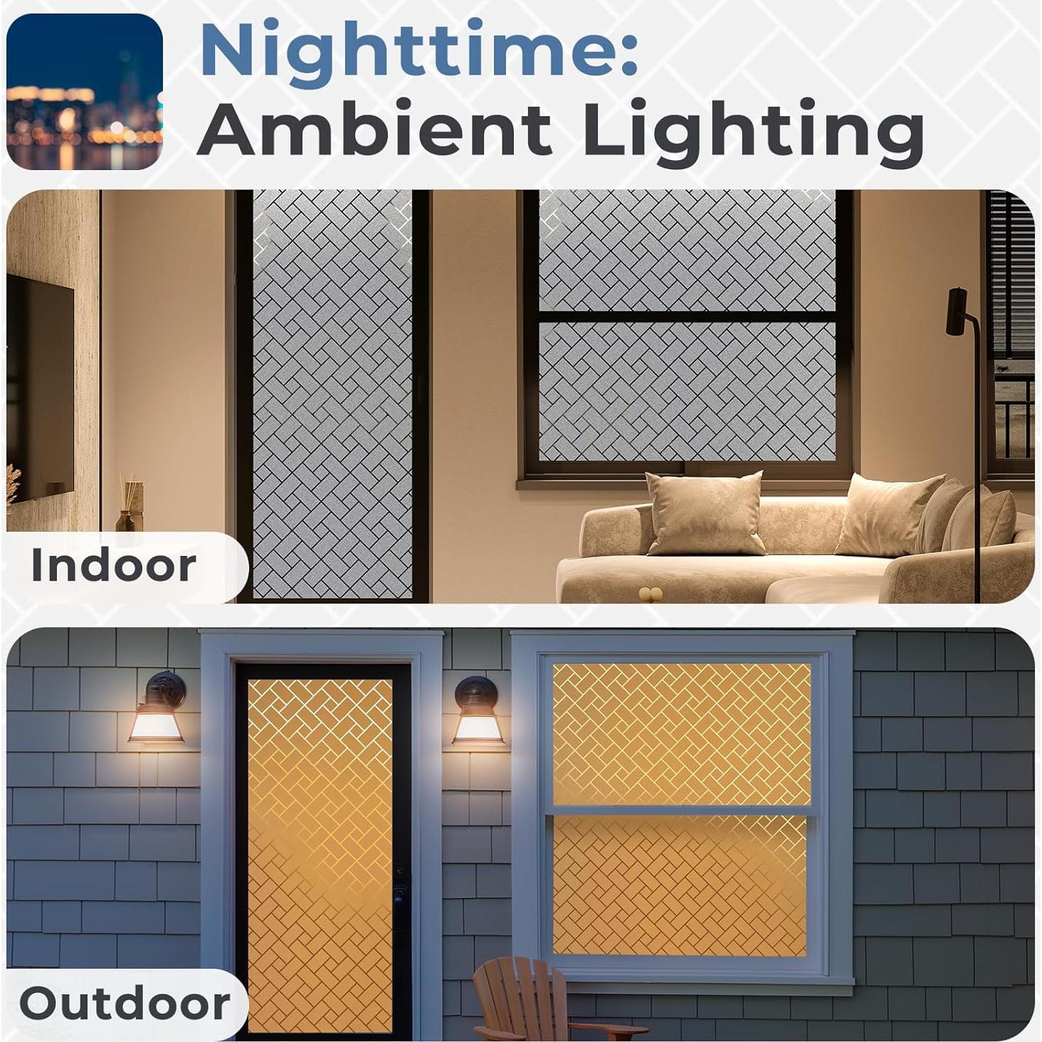 Película de Privacidad Rabbitgoo 44.5x199.8 cm Vinilo Esmerilado