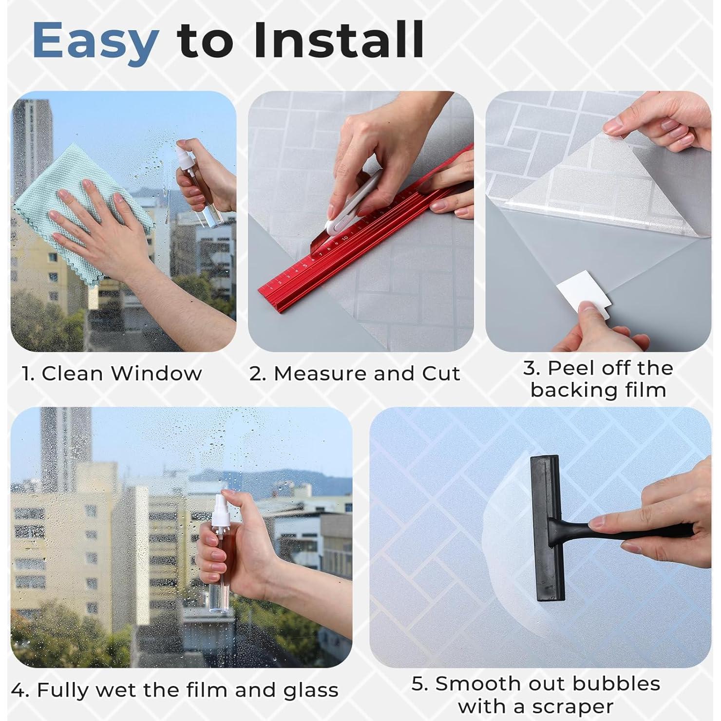 Película de Privacidad Rabbitgoo 44.5x199.8 cm Vinilo Esmerilado