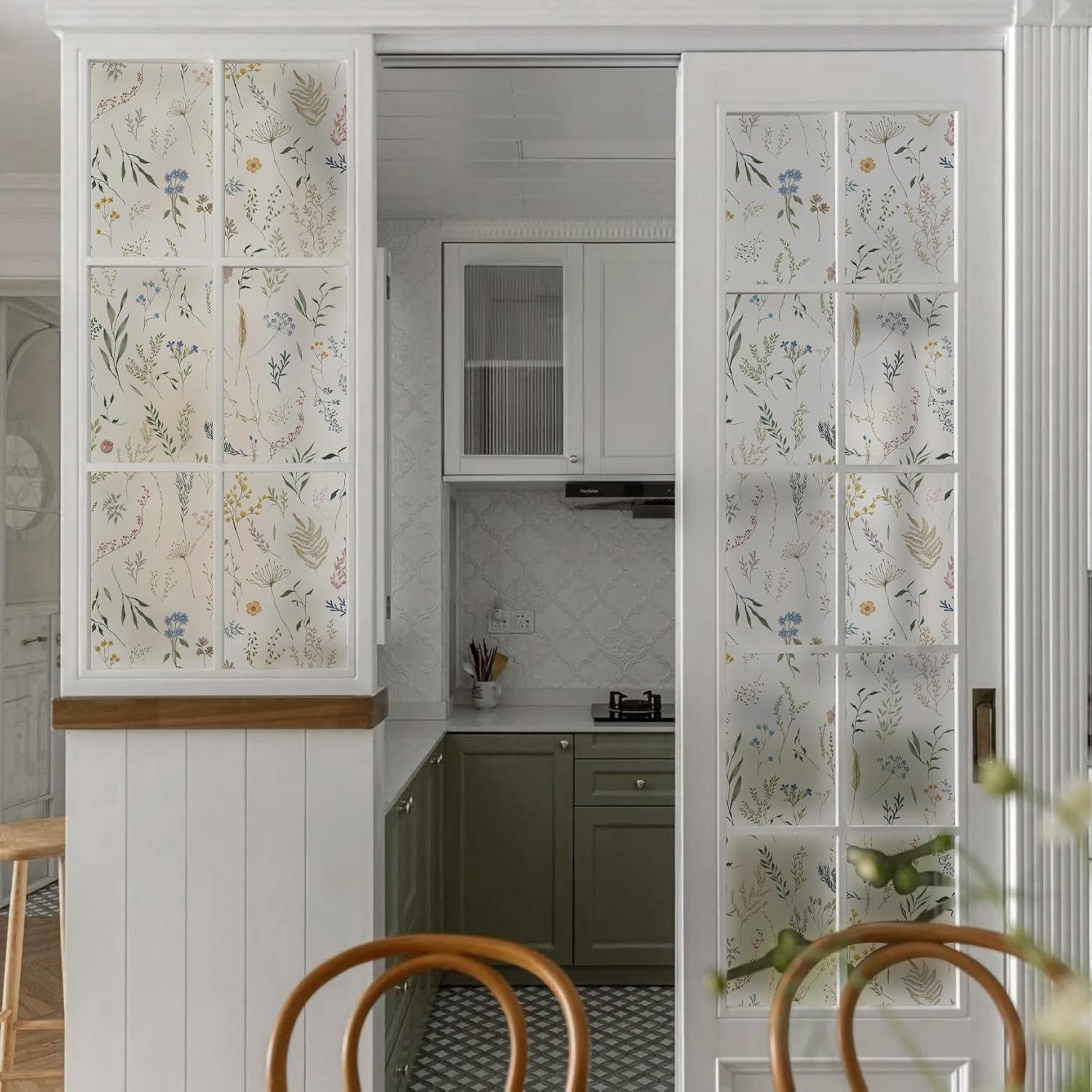 Película de Privacidad Dimoon 43.9x199.4 cm Floral Vinilo