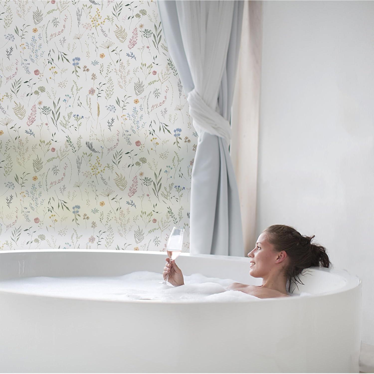 Película de Privacidad Dimoon 43.9x199.4 cm Floral Vinilo