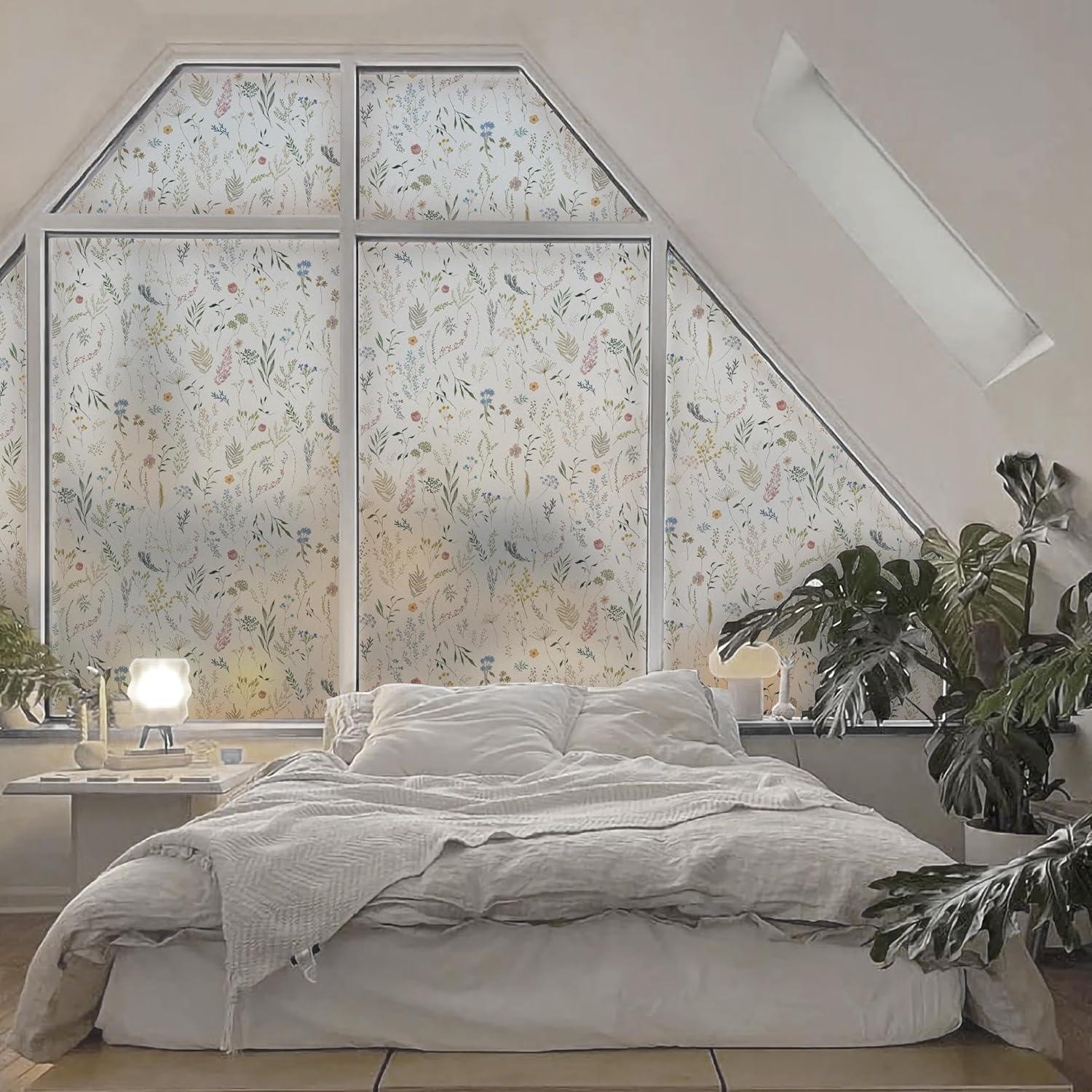 Película de Privacidad Dimoon 43.9x199.4 cm Floral Vinilo