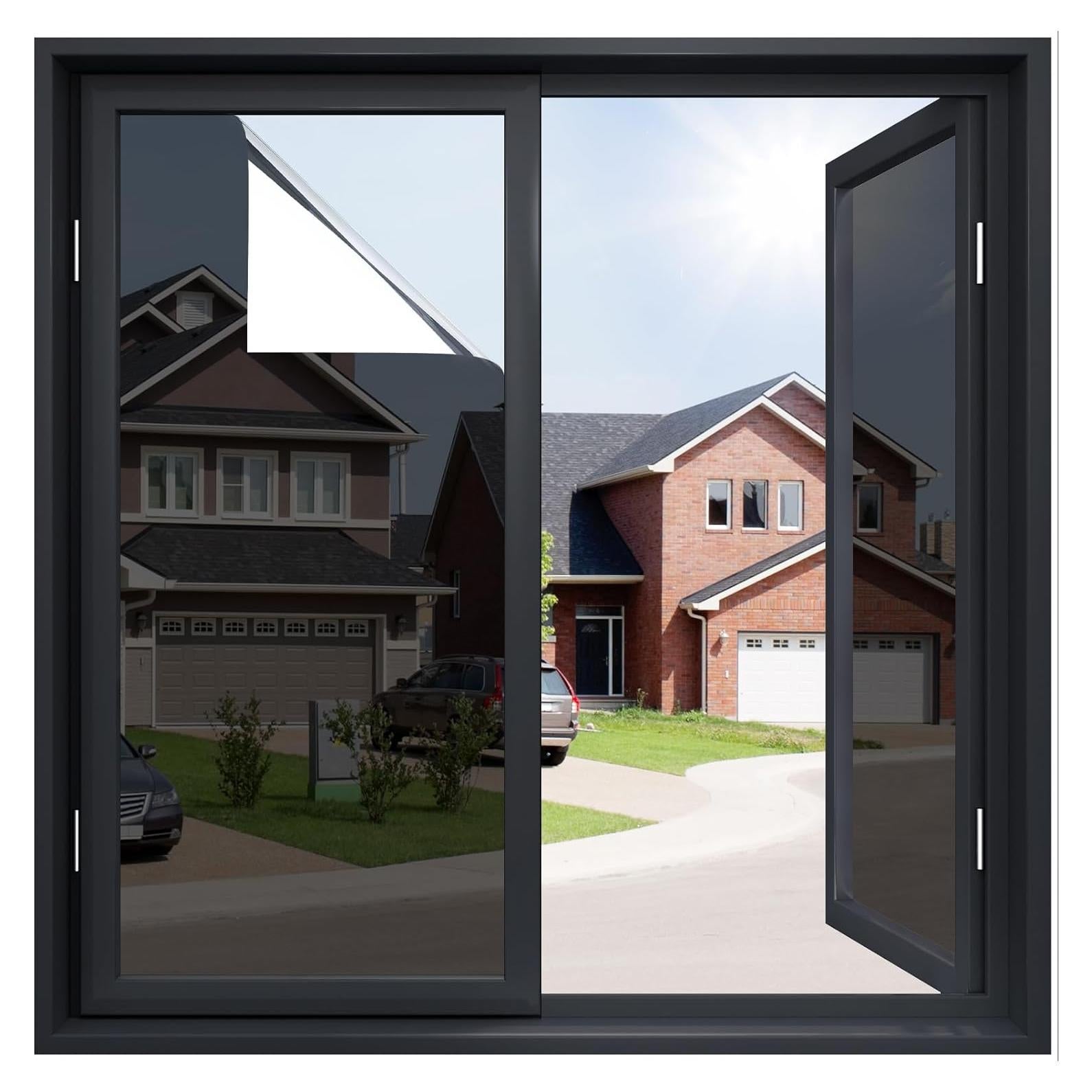 Película de Privacidad para Ventana rabbitgoo 44.5x200cm Negro Plateado