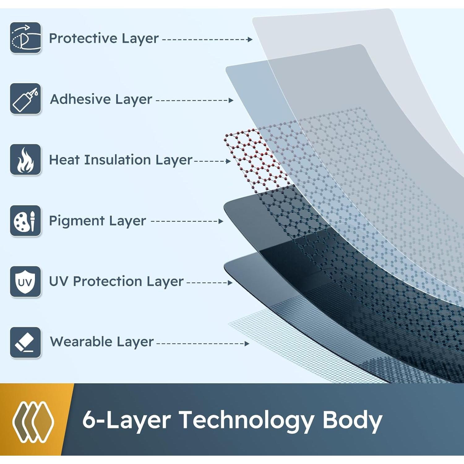 Película de Privacidad para Ventana rabbitgoo 44.5x200cm Negro Plateado