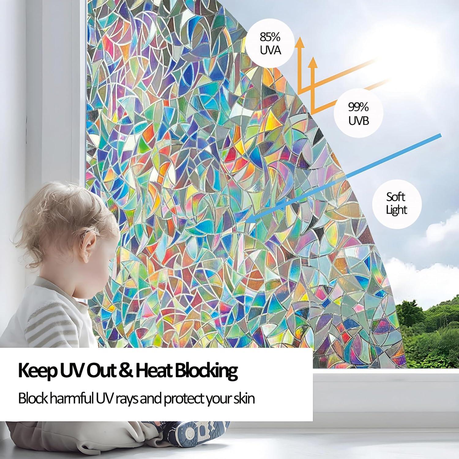 Película de Privacidad Arcoíris ZHMRROAD 44.5x200 cm PVC