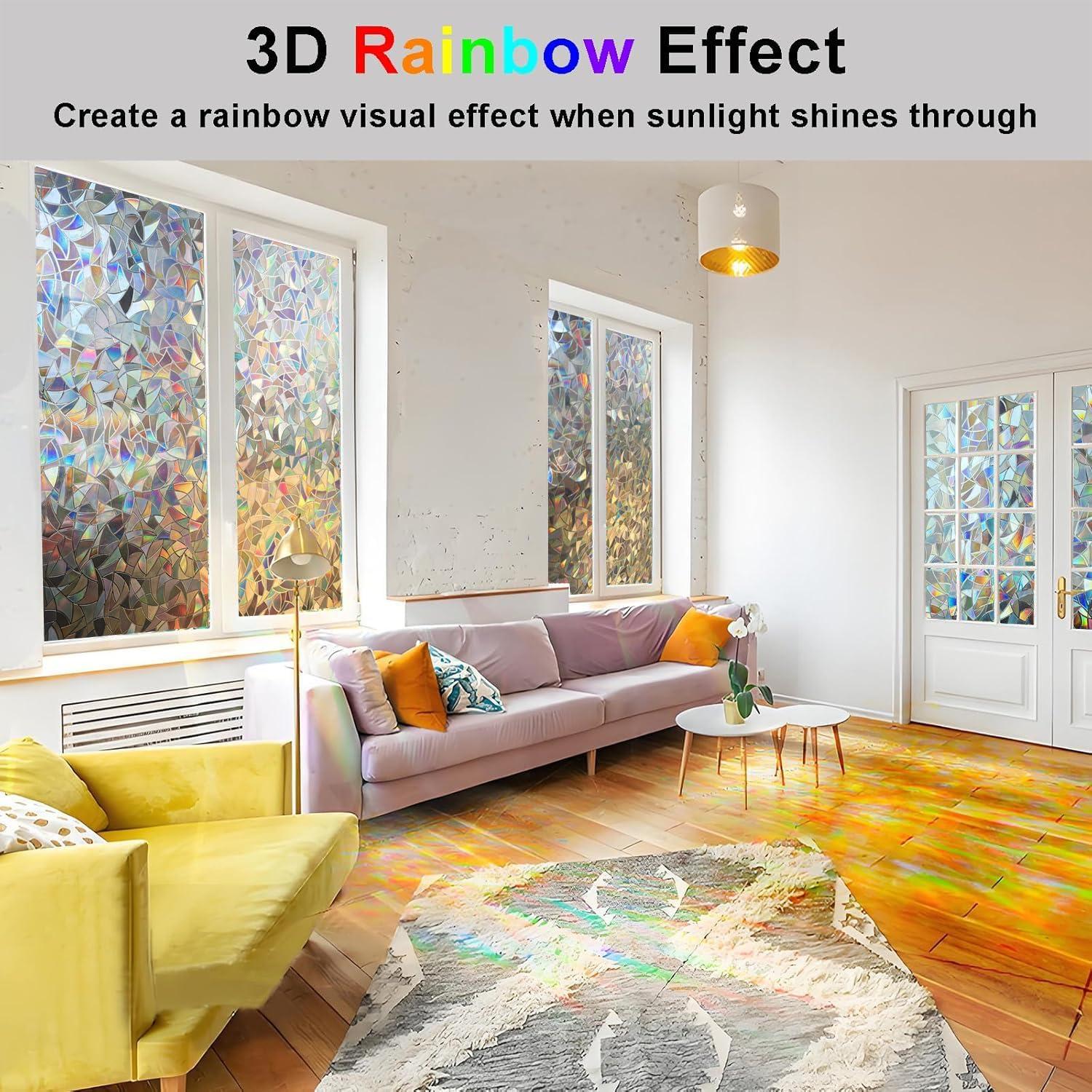 Película de Privacidad Arcoíris ZHMRROAD 44.5x200 cm PVC