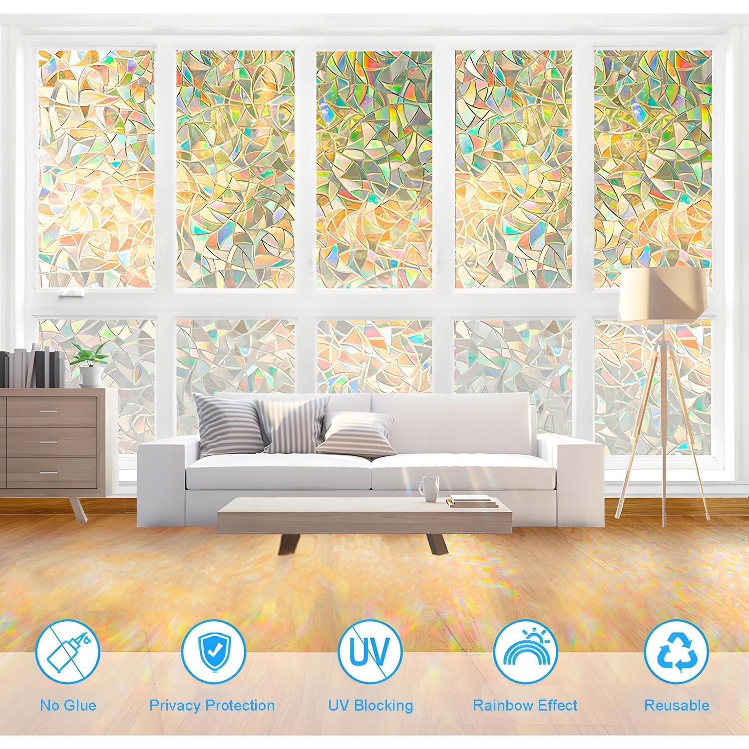 Película de Privacidad Arcoíris ZHMRROAD 44.5x200 cm PVC