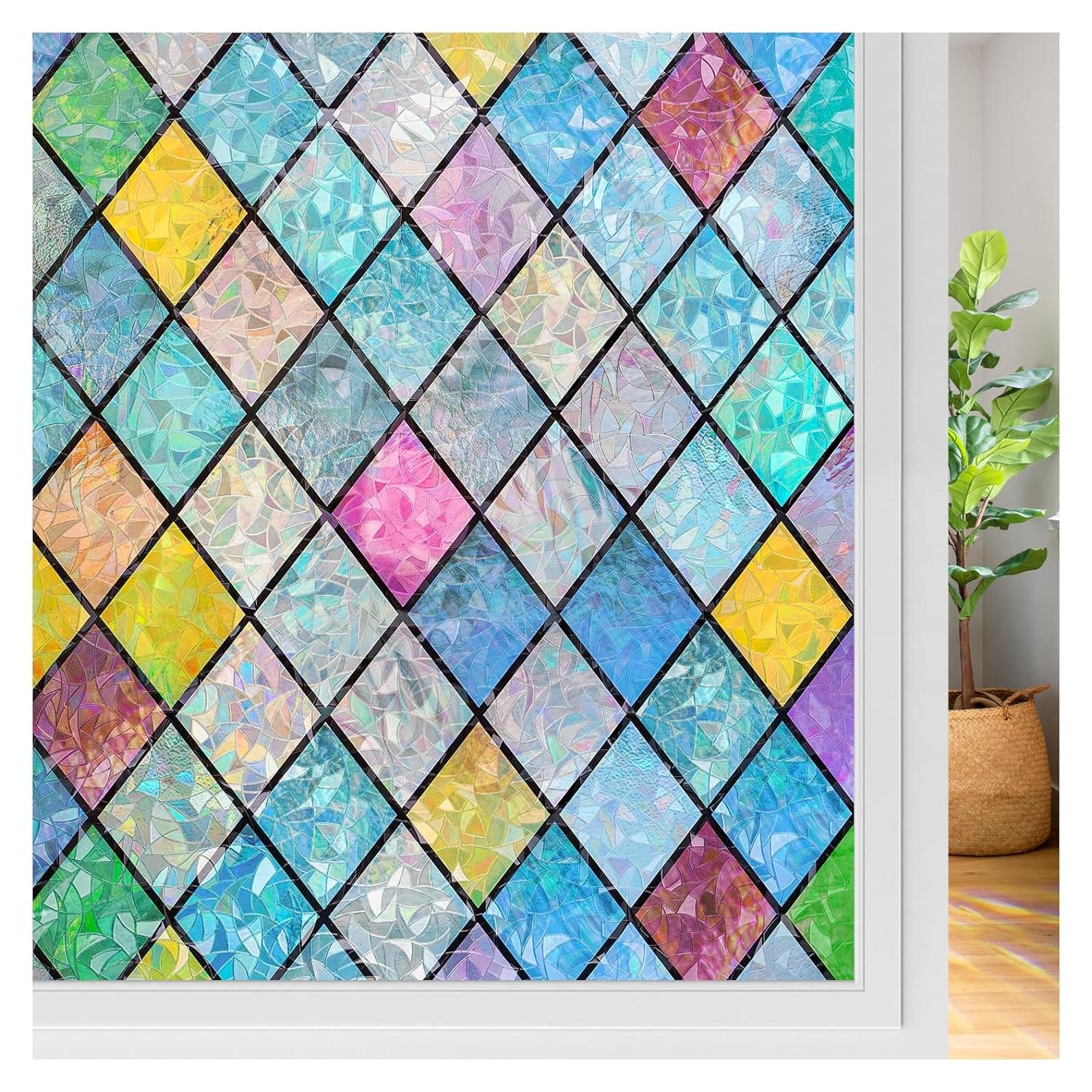 Película de Ventana Rabbitgoo Lattice 3D 44.5x200 cm Decorativa