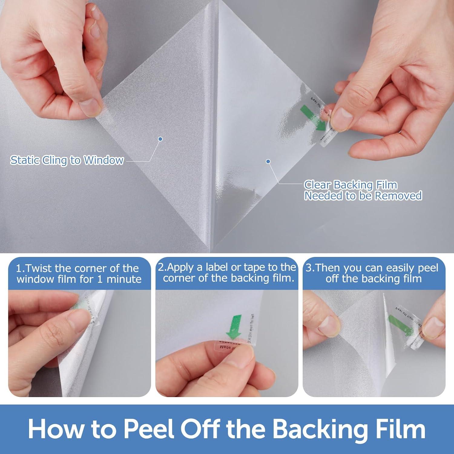 Película de Privacidad Esmerilada HIDBEA 44x200 cm Sin Adhesivo