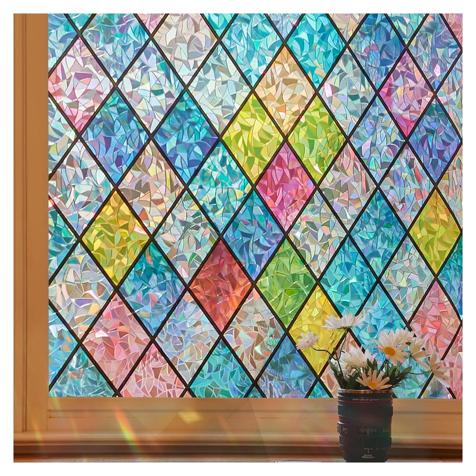 Película de Privacidad Coavas 3D Arcoíris 44.5x199.8 cm