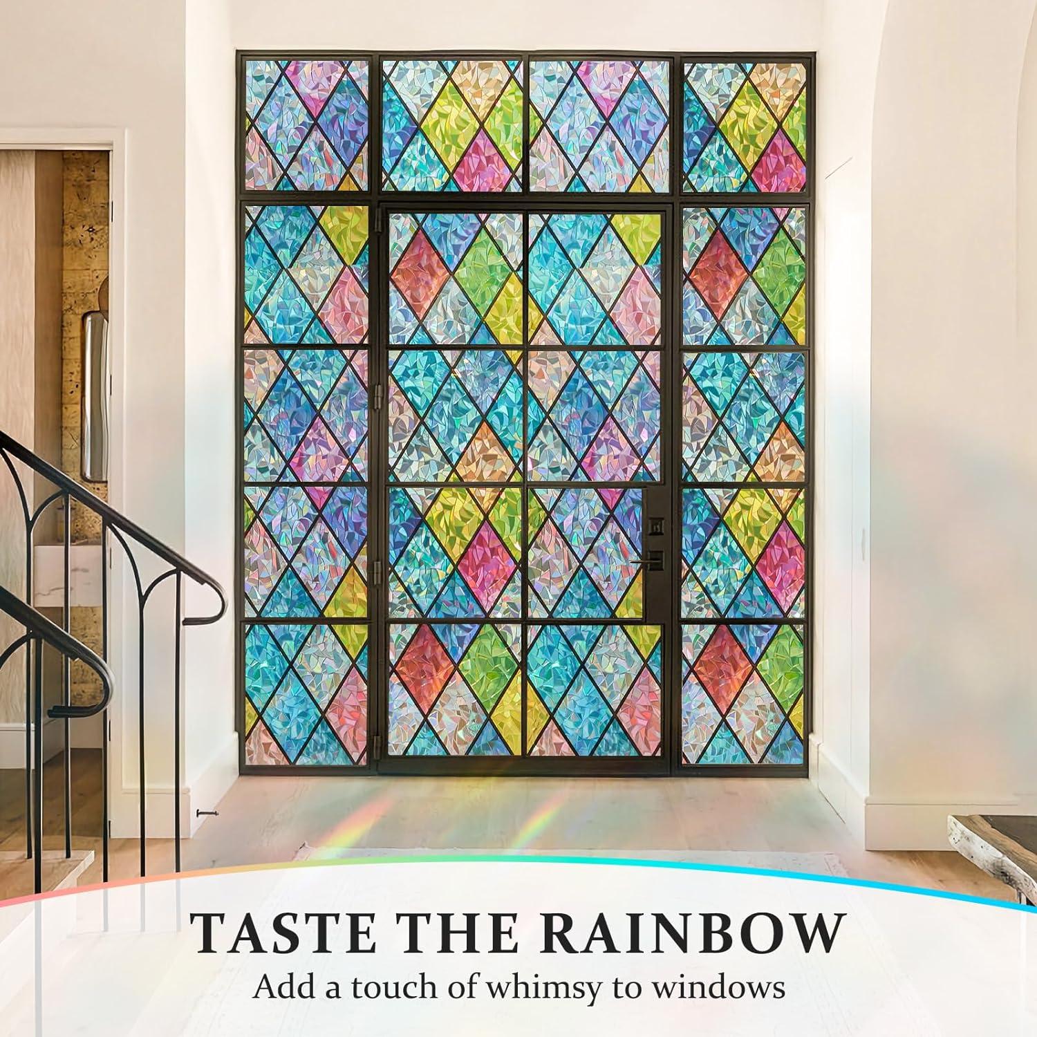 Película de Privacidad Coavas 3D Arcoíris 44.5x199.8 cm