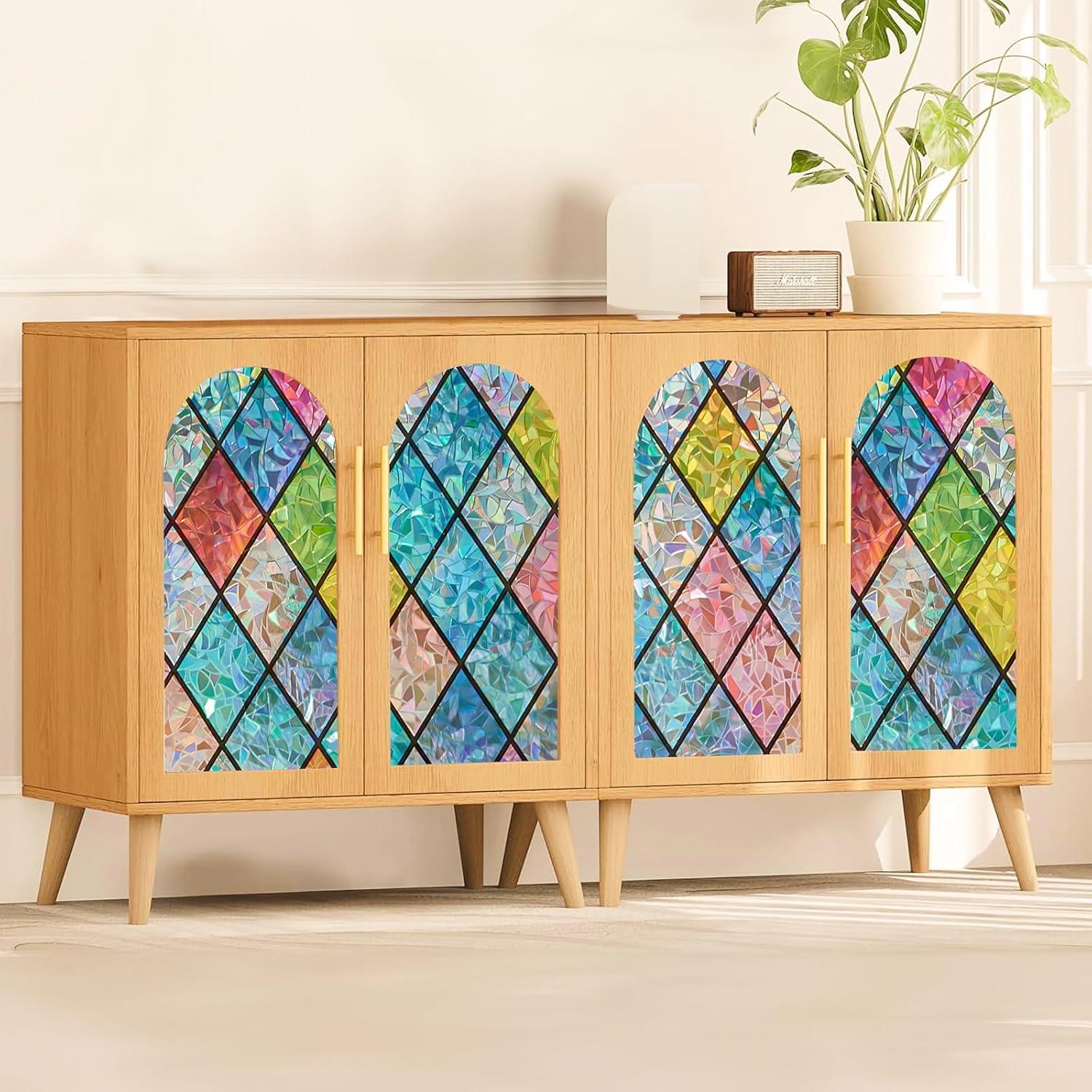 Película de Privacidad Coavas 3D Arcoíris 44.5x199.8 cm